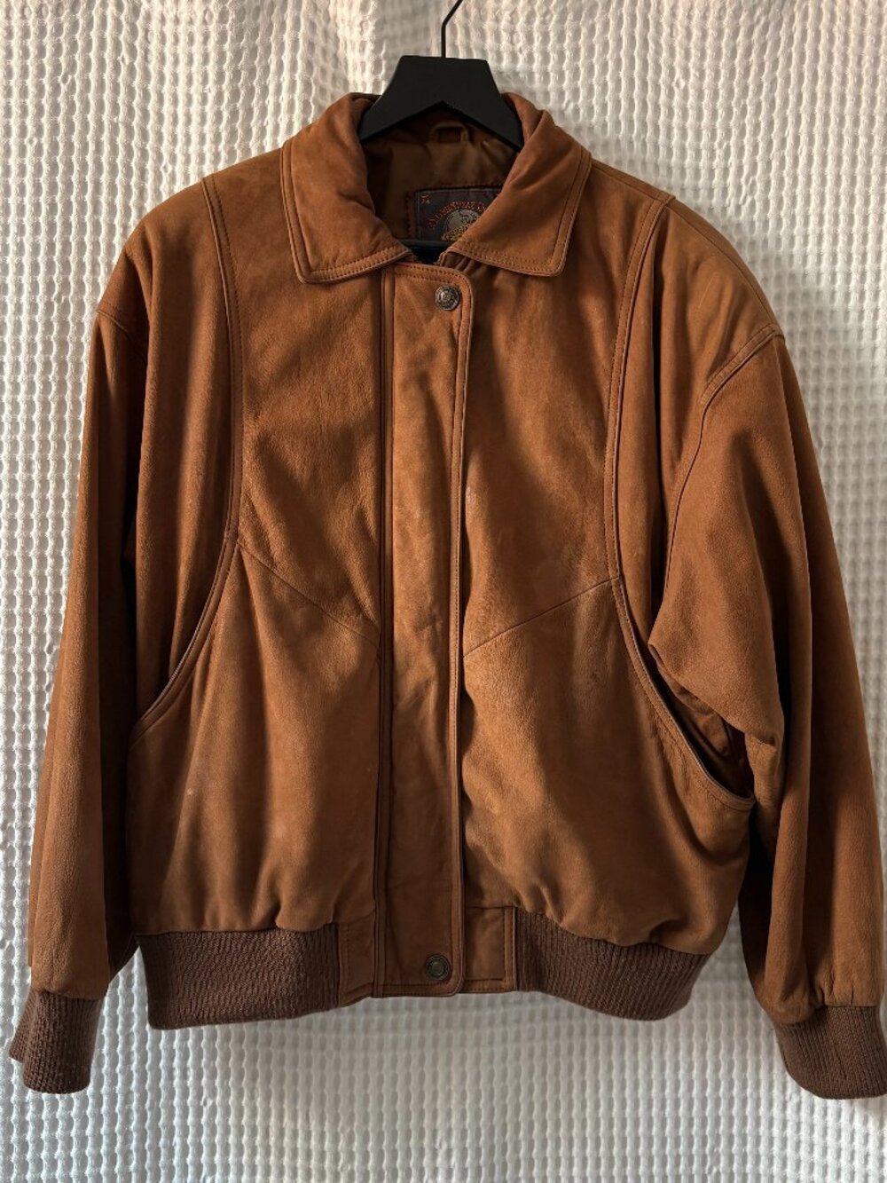 Vtg Wilsons Leather Adventure Bound 90s soft brown leather bomber jacket men's L